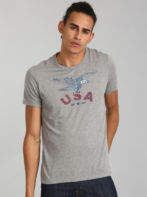

GAP Men Grey Americana Logo Short Sleeve Tee