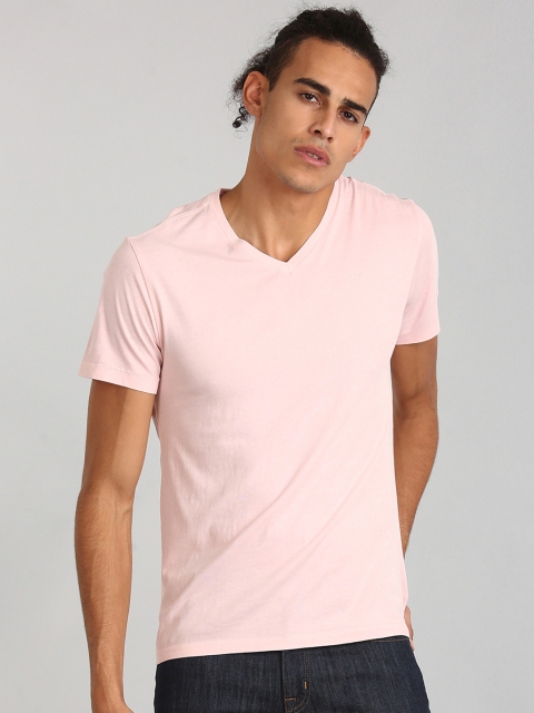 

GAP Men Pink Essential Short-Sleeve V-Neck T-Shirt