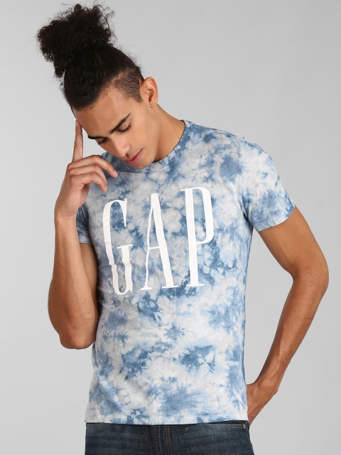 

GAP Men Blue Logo Tie-Dye Short Sleeve T-Shirt