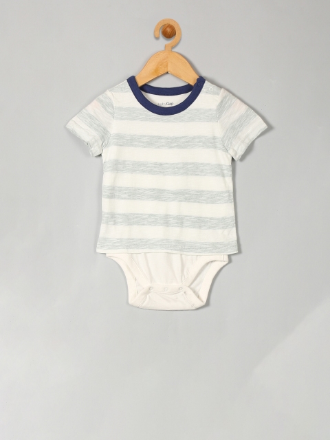 

GAP Baby Heather Stripe Body Double, White