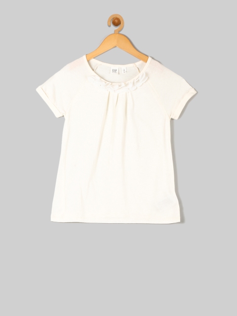 

GAP Girls White Chiffon Applique Top