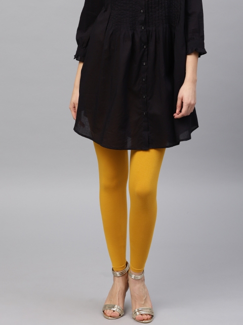 

Shree Women Mustard Yellow Solid Leggings