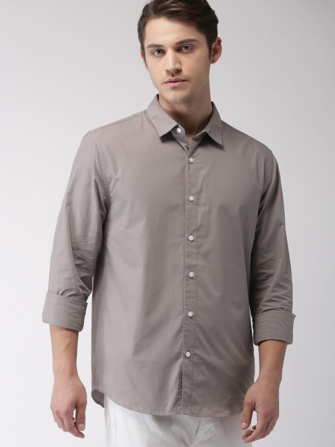 

FOREVER 21 Men Grey Regular Fit Solid Casual Shirt