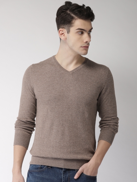 

Celio Men Taupe Solid Pullover