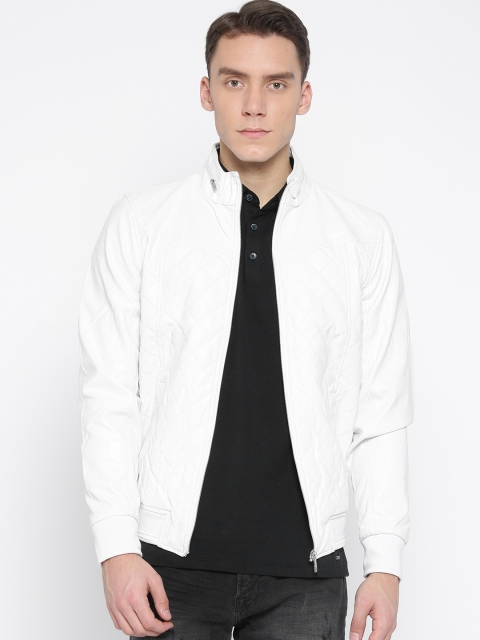 

Celio Men White Solid Bomber Jacket