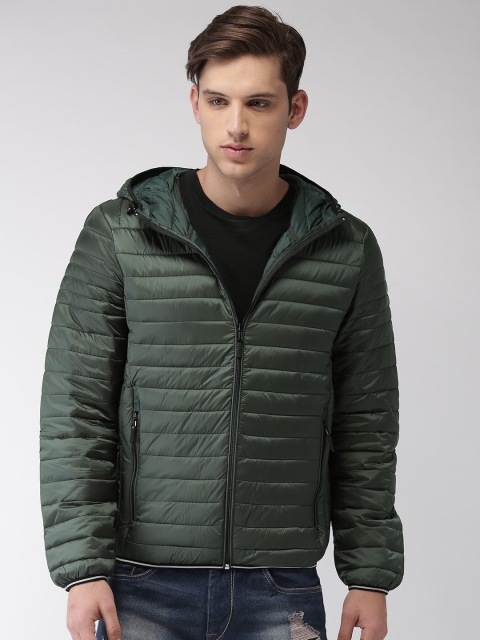 

Celio Men Green Solid Hooded Puffer Jacket