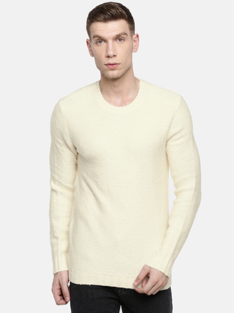 

Celio Men Off-White Solid Sweater