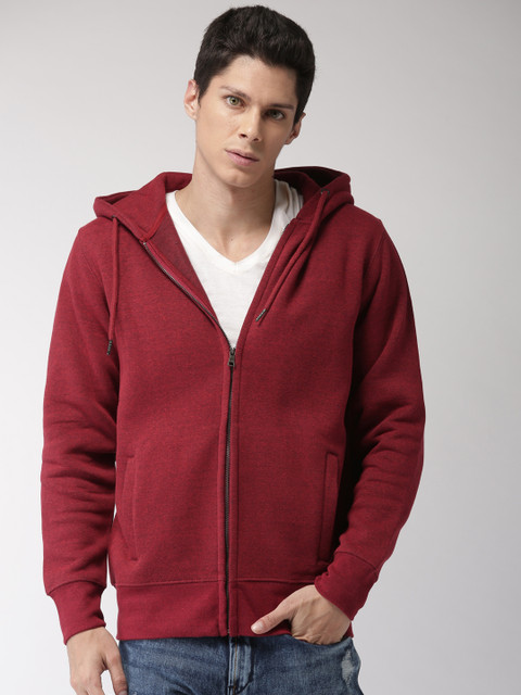 

Celio Men Red Solid Hooded Sweatshirt