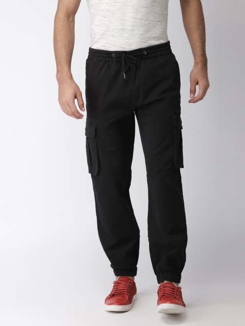 

FOREVER 21 Men Black Regular Fit Solid Cargos