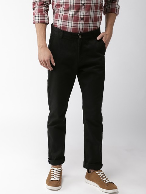 

FOREVER 21 Men Black Regular Fit Solid Regular Trousers