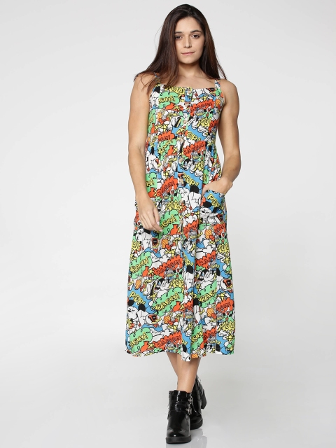 

ONLY Women Multicoloured Printed Fit and Flare Dress, Multi