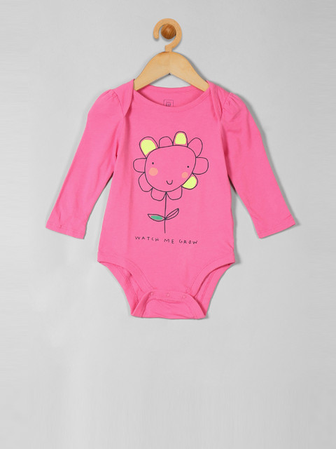 

GAP Baby Pink Graphic Long Sleeve Bodysuit