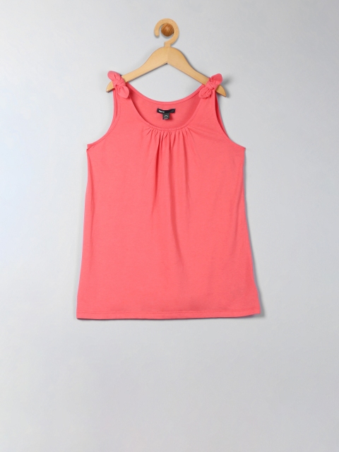 

GAP Girls Orange Bow Shirred Pure Cotton Top