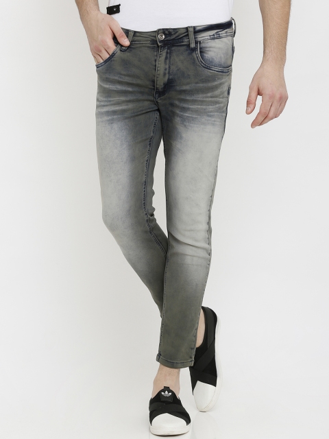 

Rex Straut Jeans Men Green Slim Fit High-Rise Clean Look Cropped Stretchable Jeans