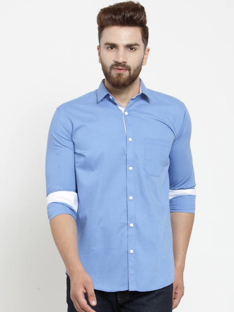 

JAINISH Men Blue Classic Slim Fit Solid Casual Shirt