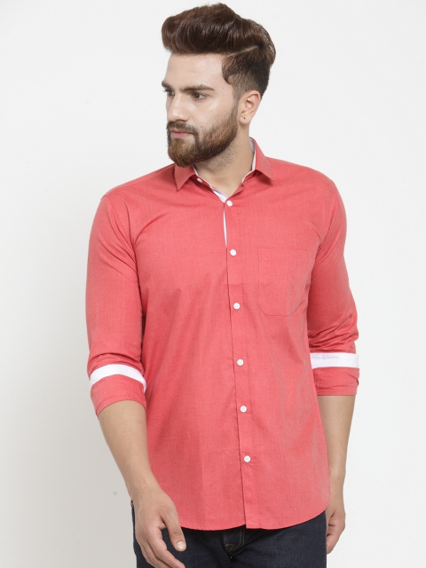 

JAINISH Men Red Classic Slim Fit Solid Casual Shirt