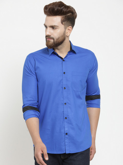 

JAINISH Men Blue Classic Slim Fit Solid Casual Shirt