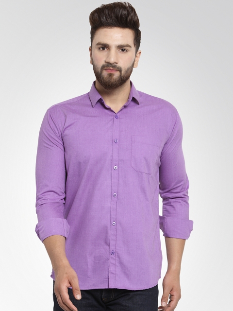 

JAINISH Men Purple Classic Slim Fit Solid Casual Shirt