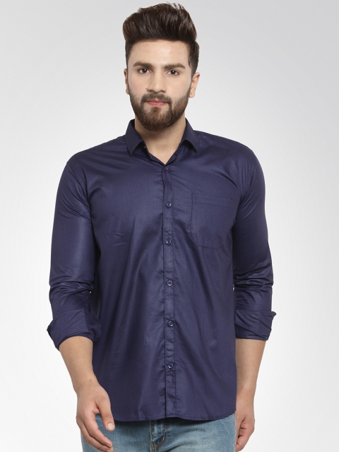 

JAINISH Men Navy Blue Classic Slim Fit Solid Casual Shirt