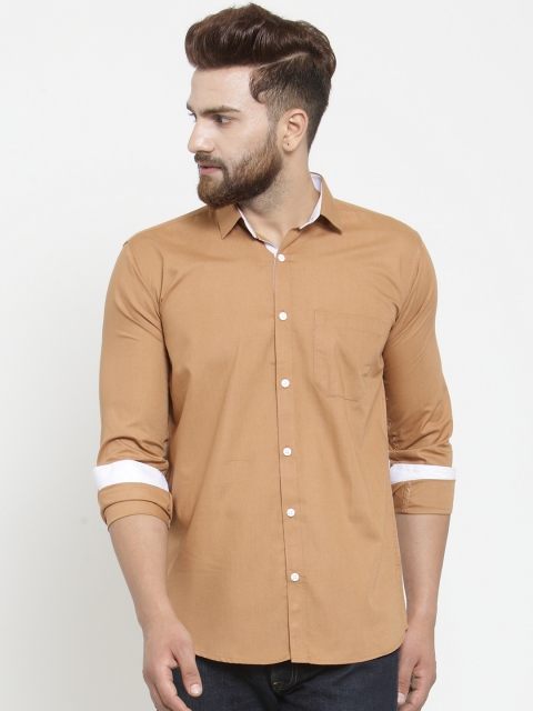 

JAINISH Men Brown Classic Slim Fit Solid Casual Shirt