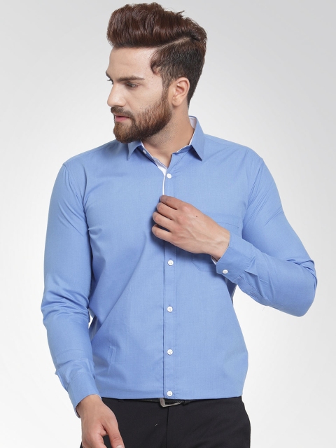 

JAINISH Men Blue Classic Slim Fit Solid Formal Shirt