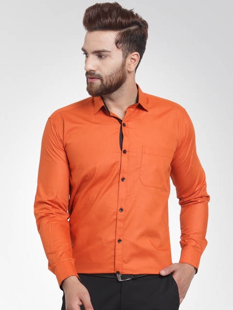 

JAINISH Men Orange Classic Slim Fit Solid Formal Shirt