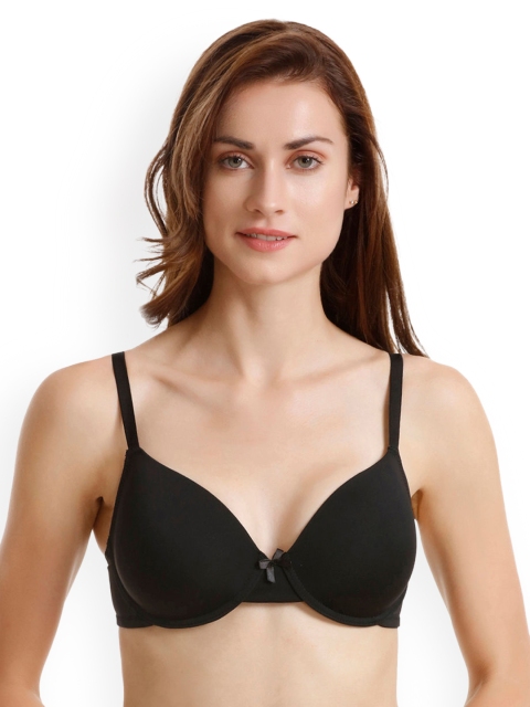 

Zivame Black Solid Underwired Lightly Padded T-shirt Bra ZI0101V0LM0BLAK