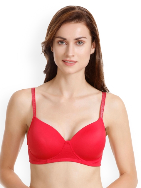

Zivame Red Solid Non-Wired Lightly Padded T-shirt Bra ZI0101Y0X2APINK