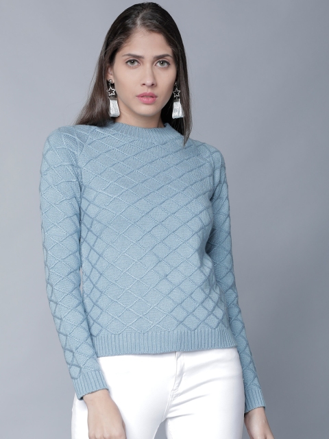 

Tokyo Talkies Women Blue Solid Pullover