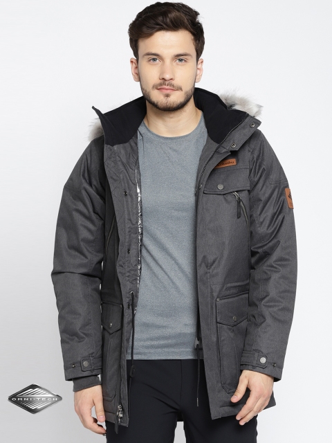 

Columbia Men Charcoal Grey Barlow Pass 550 TurboDown Hooded Parka Outdoor Jacket