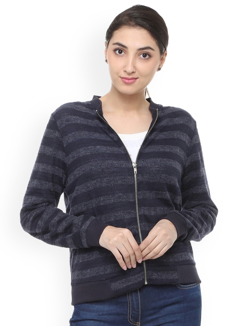 

People Women Navy Blue Striped Bomber