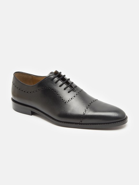 

HATS OFF ACCESSORIES Men Black Genuine Leather Formal Oxford Shoes