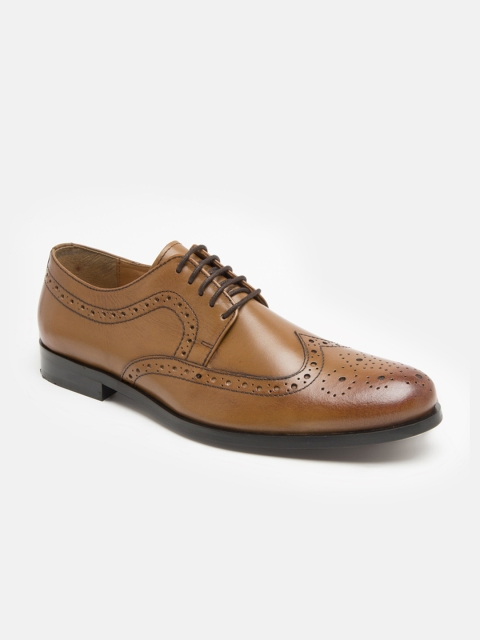 

HATS OFF ACCESSORIES Men Tan Brown Leather Brouges