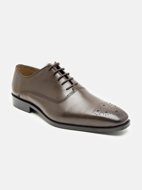 

HATS OFF ACCESSORIES Men Brown Genuine Leather Formal Brogues
