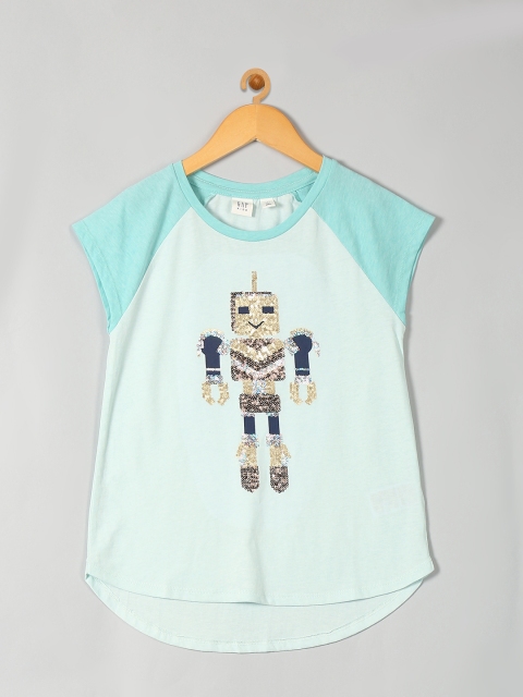 

GAP Girls Blue Graphic Raglan T-shirt