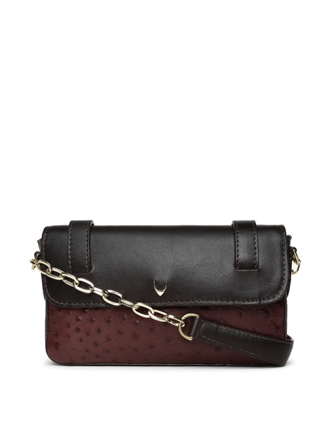 

Hidesign Black & Brown Leather Colourblocked Sling Bag