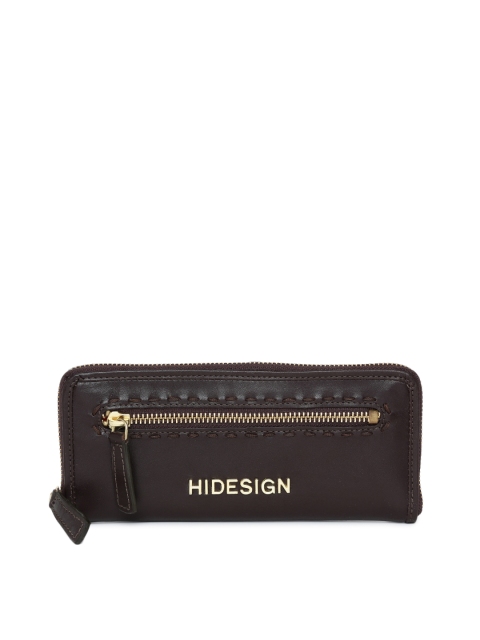 

Hidesign Women Brown Solid Leather Zip Around Wallet