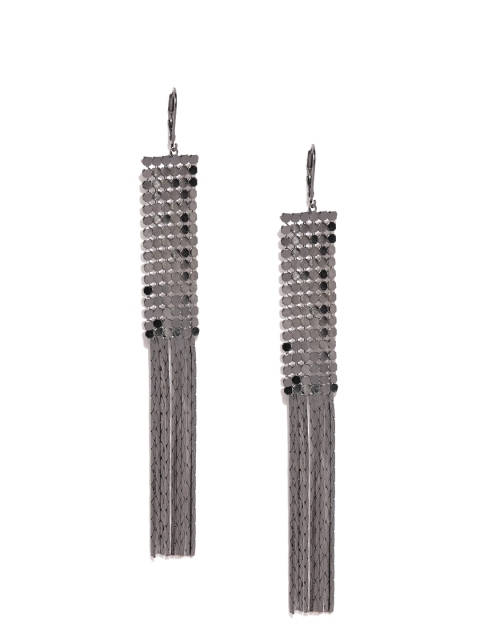 

justpeachy Gunmetal-Toned Chandelier Earrings, Metallic