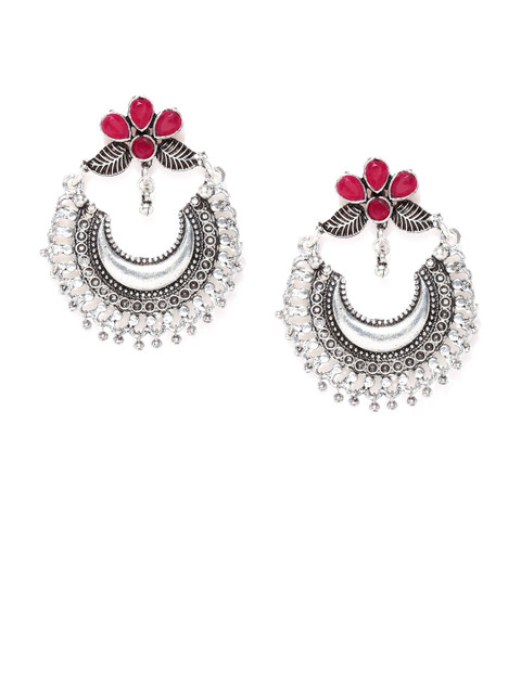 

justpeachy Silver-Plated Crescent Shaped Chandbalis