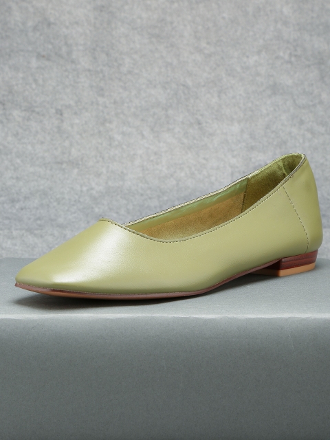 

ether Women Green Solid Ballerinas