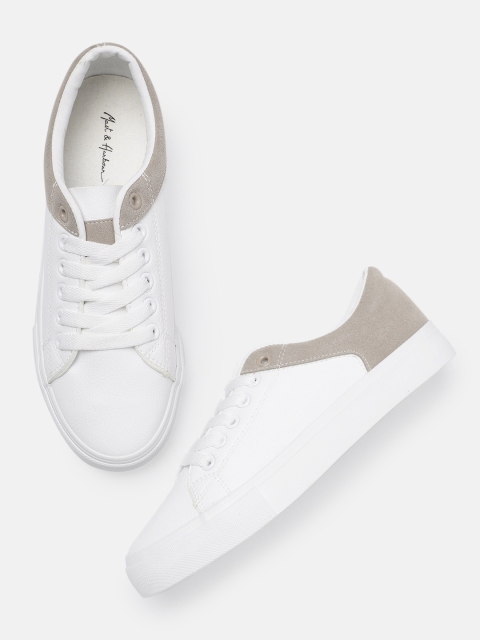 

Mast & Harbour Women White Solid Sneakers