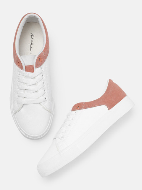

Mast & Harbour Women White Solid Sneakers