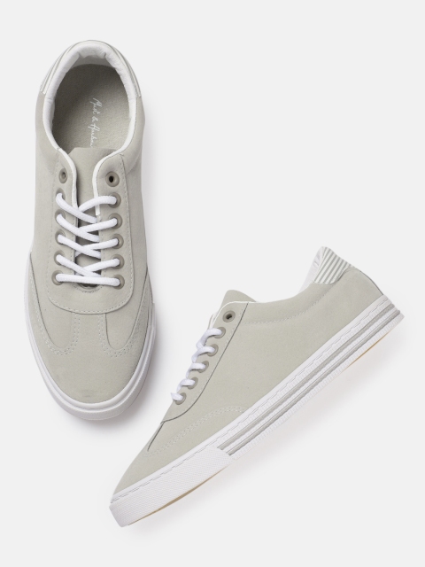 

Mast & Harbour Women Grey Solid Sneakers