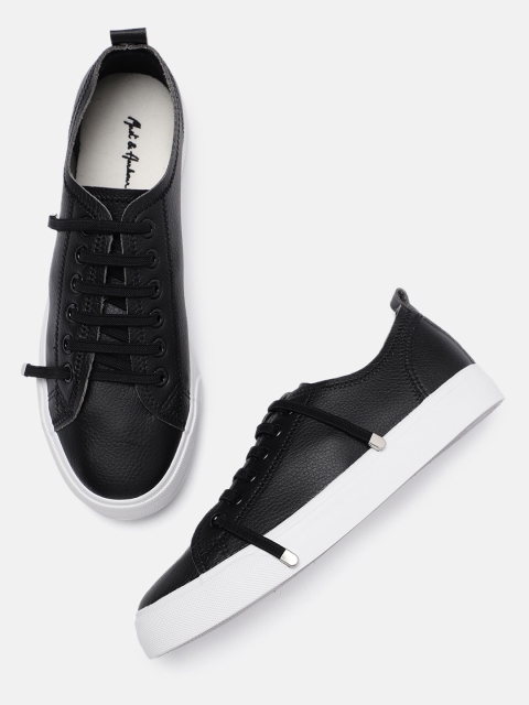 

Mast & Harbour Women Black Solid Sneakers