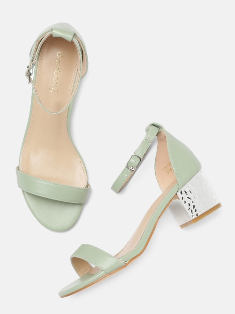 

DressBerry Women Green Solid Heels