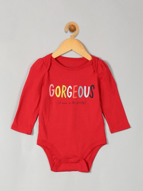 

GAP Girls Red Bright Family Graphic Bodysuit