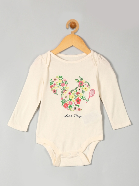

GAP Girls Beige Spring Floral Graphic Bodysuit, Cream