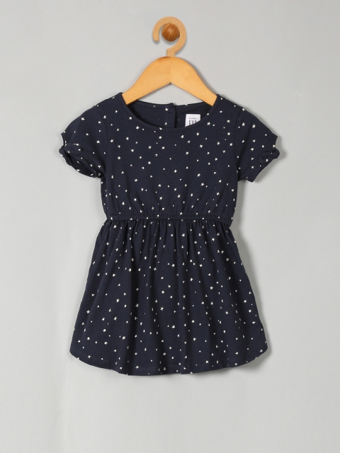 

GAP Baby Knot-Sleeve Fit & Flare Dress, Blue