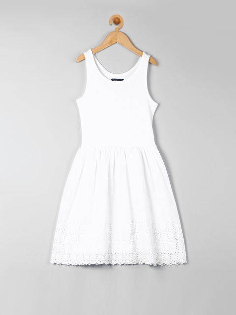 

GAP Girls Eyelet Border Dress, White