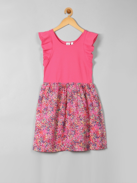 

GAP Girls Flutter Mix-Fabric Dress, Pink